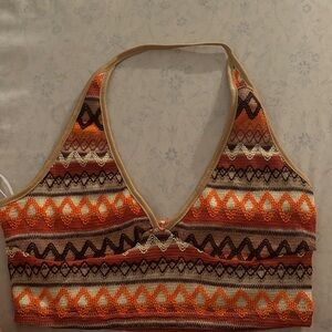Colorful Knit Halter Top